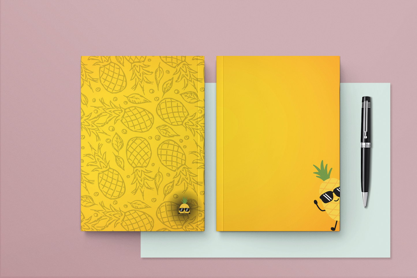 Super Cool Pineapple Friend Hardcover Journal Notebook Matte | Fruit with Personality Journal | Fruit and Berry Themed Blank Lined Notepad | Food Diary