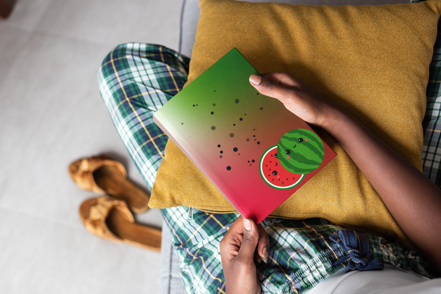 Wishful Watermelon Friends Hardcover Journal Notebook Matte | Fruit with Personality Journal | Fruit and Berry Themed Blank Lined Notepad | Food Diary